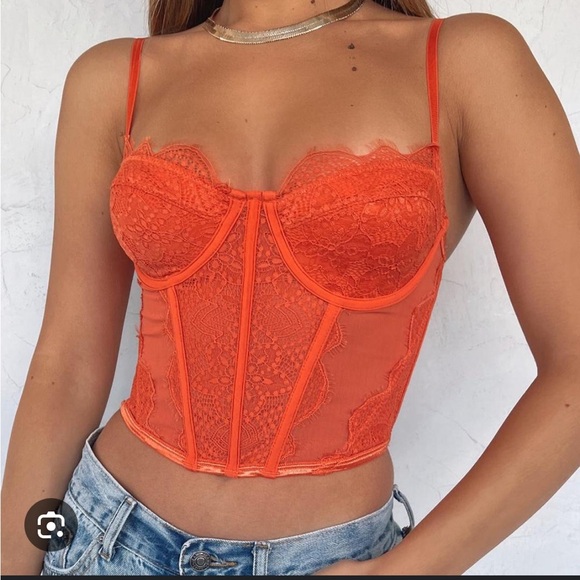 White Fox Bustier Corset Top - Picture 1 of 4